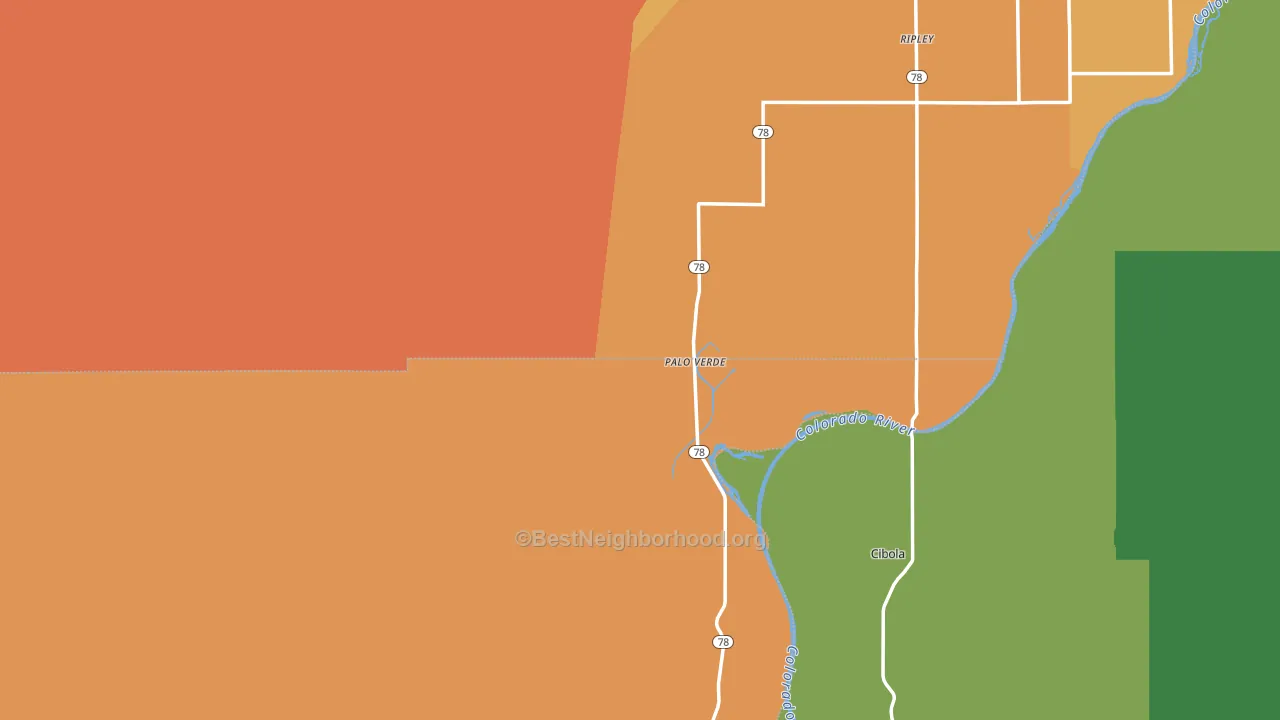 Palo Verde, CA block-group voter-turnout map