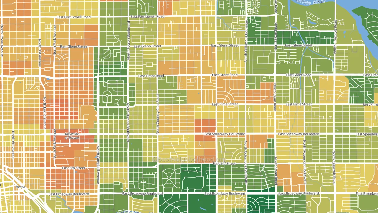 Palo Verde, Tucson, AZ block-group voter-turnout map