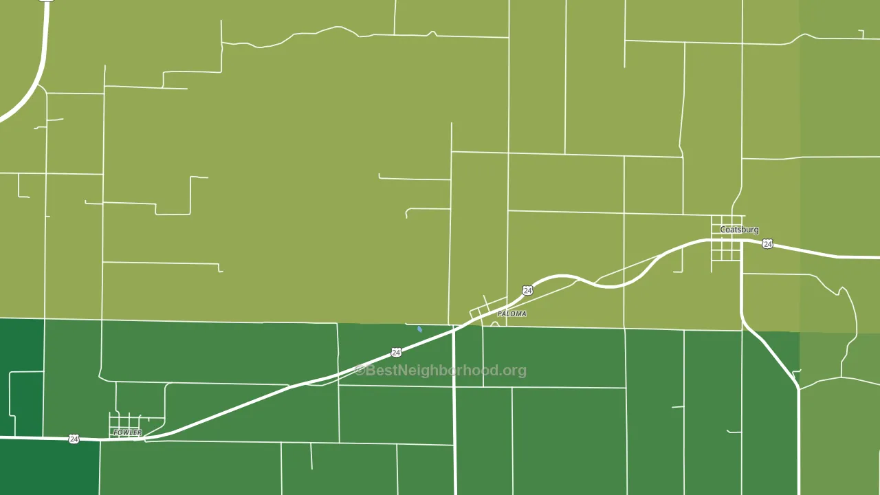 Paloma, IL block-group voter-turnout map