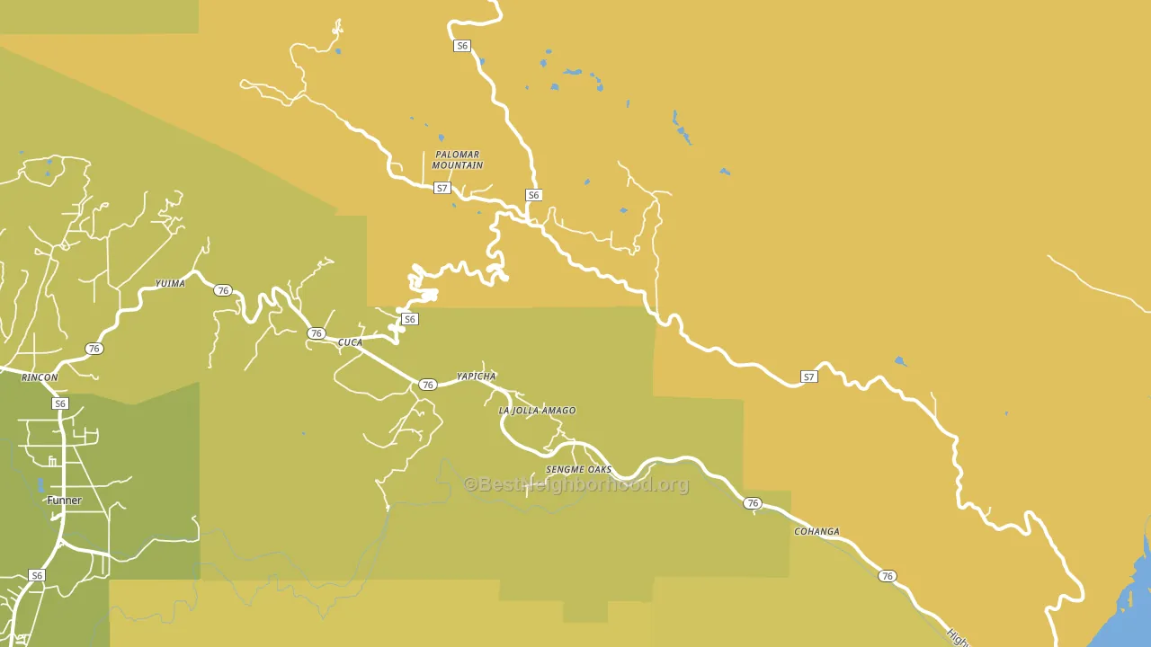 Palomar Mountain, CA block-group voter-turnout map