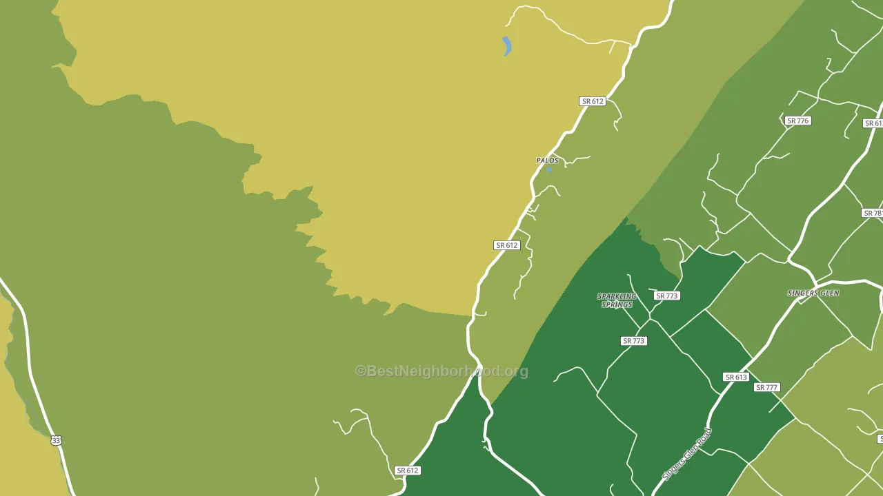 Palos, VA block-group voter-turnout map