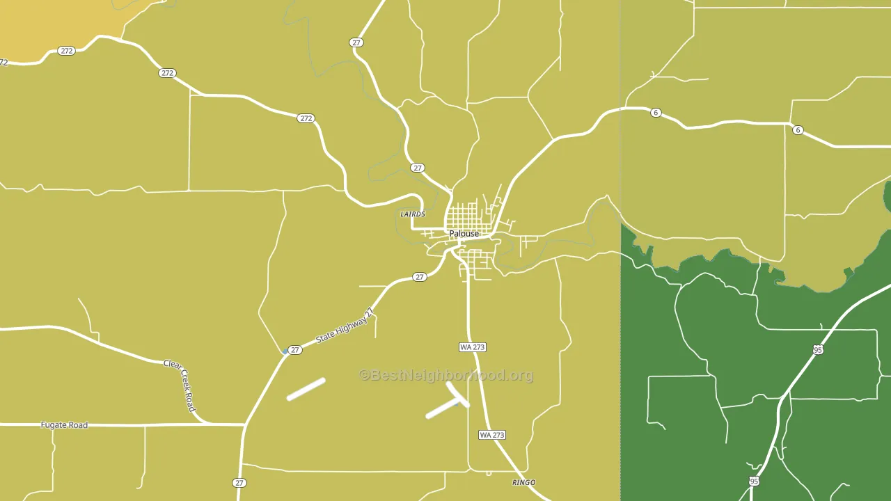 Palouse, WA block-group voter-turnout map