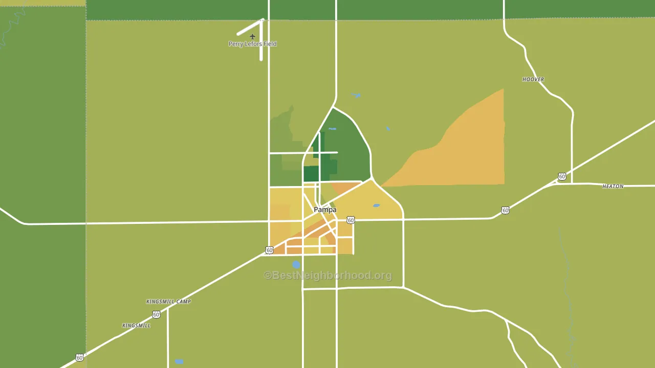 Pampa, TX block-group voter-turnout map