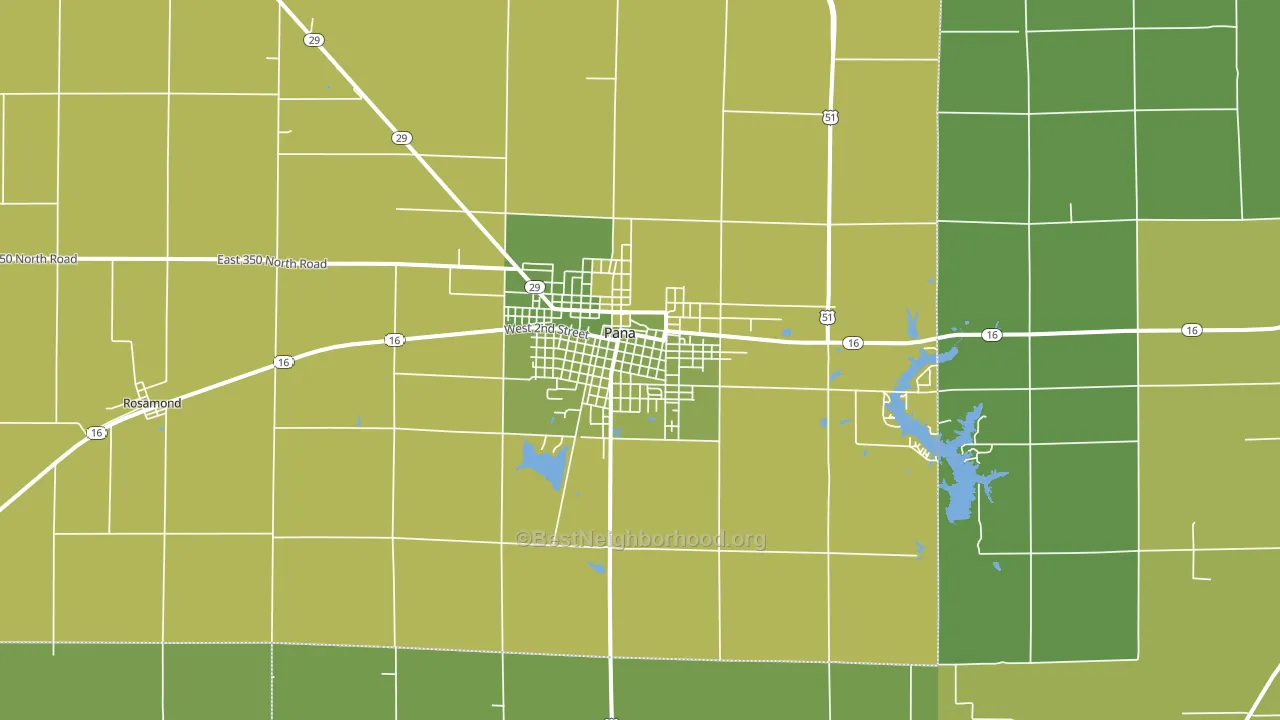 Pana, IL block-group voter-turnout map