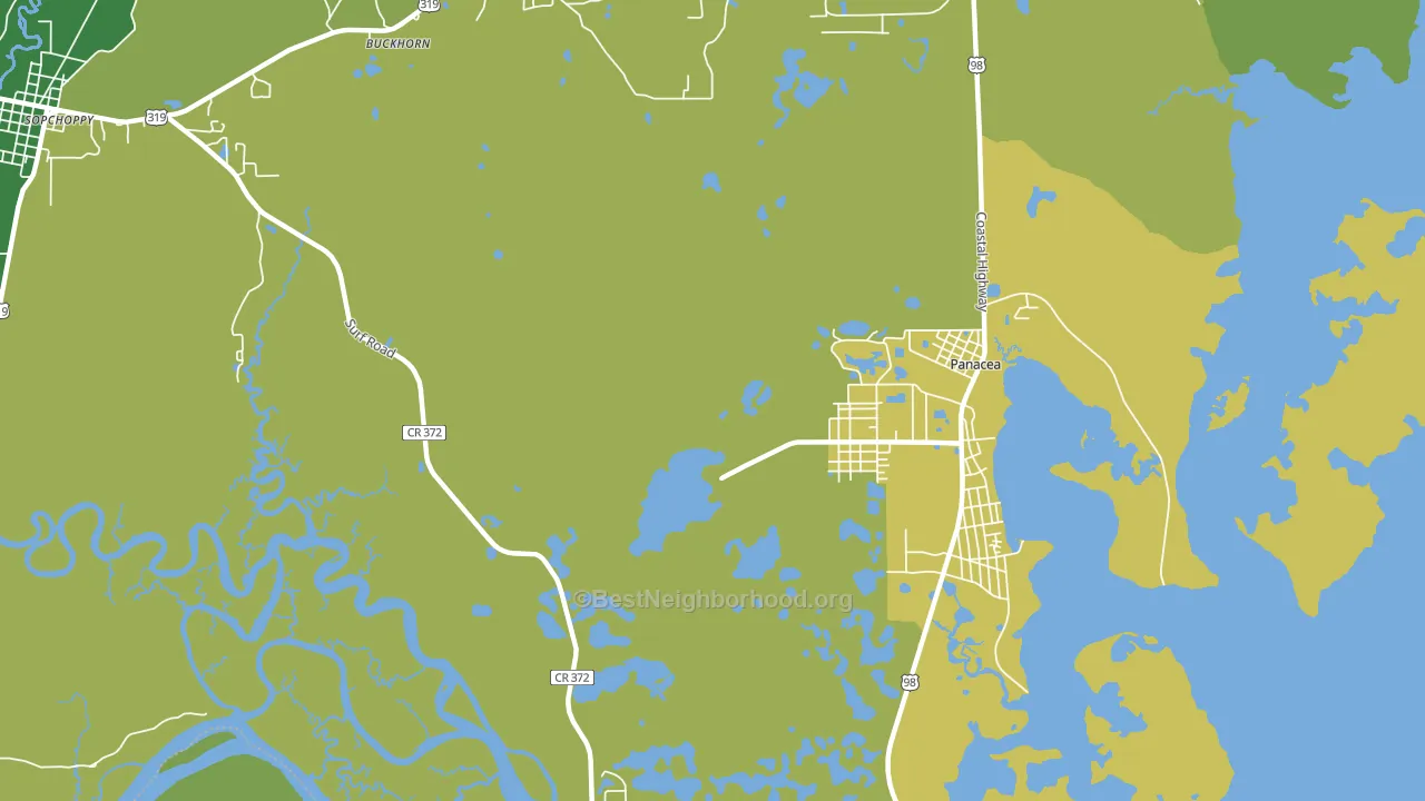 Panacea Park, FL block-group voter-turnout map