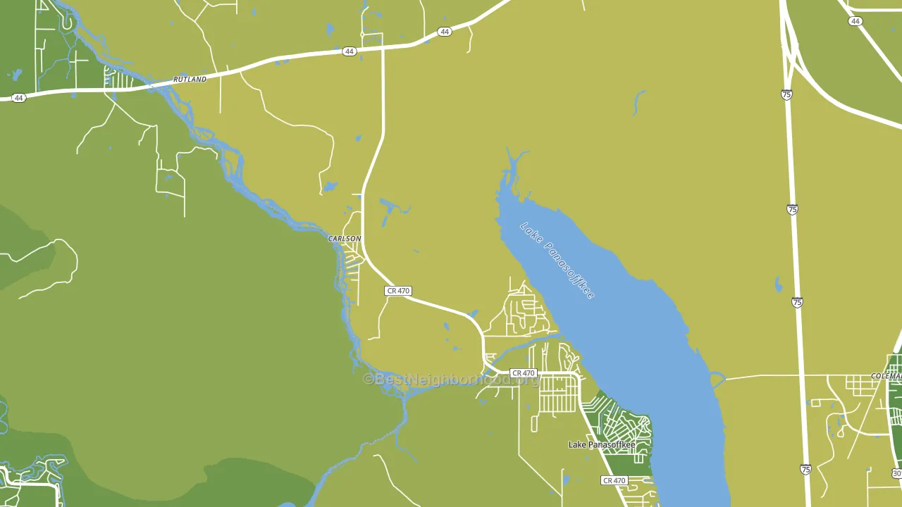 Panacoochee Retreats, FL block-group voter-turnout map