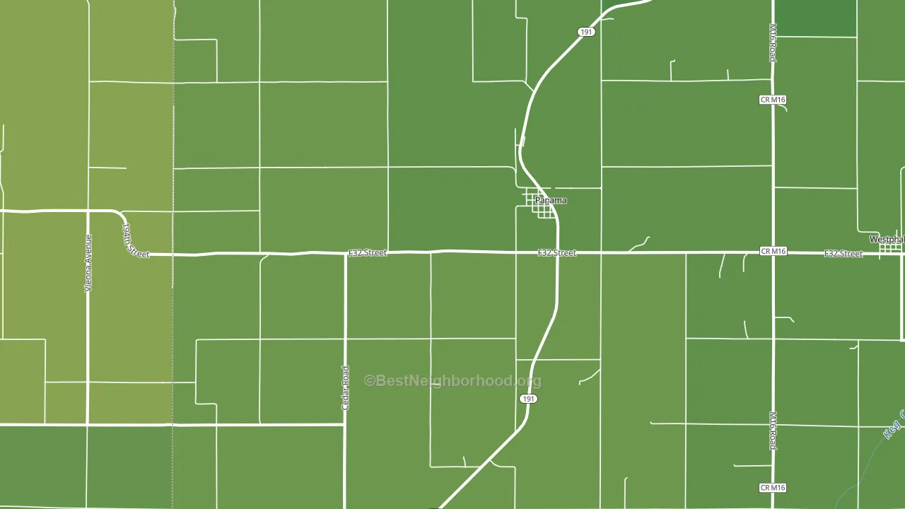 Panama, IA block-group voter-turnout map