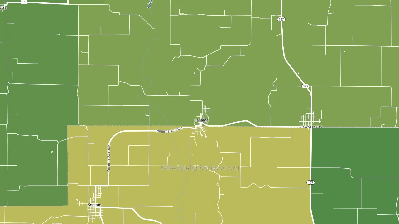 Panama, IL block-group voter-turnout map
