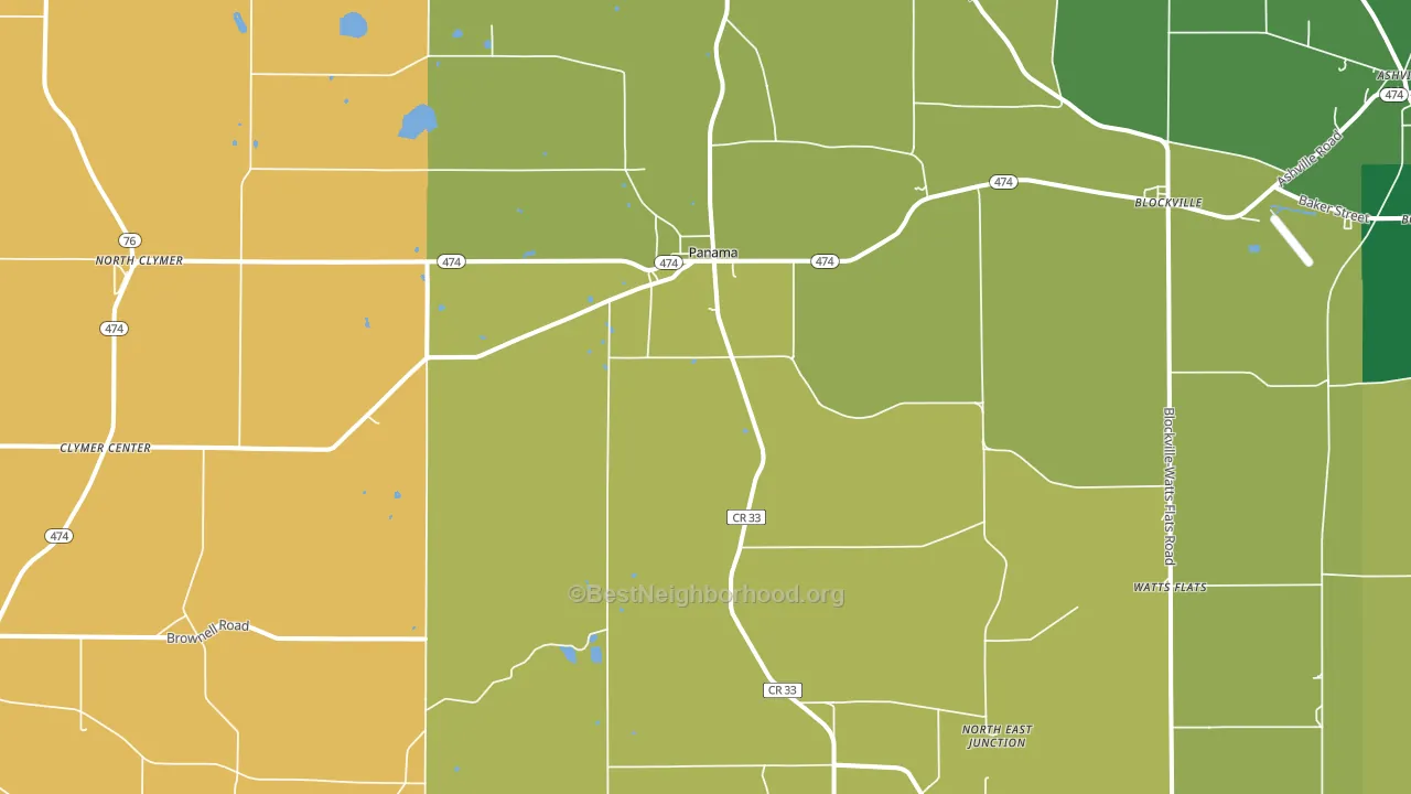 Panama, NY block-group voter-turnout map
