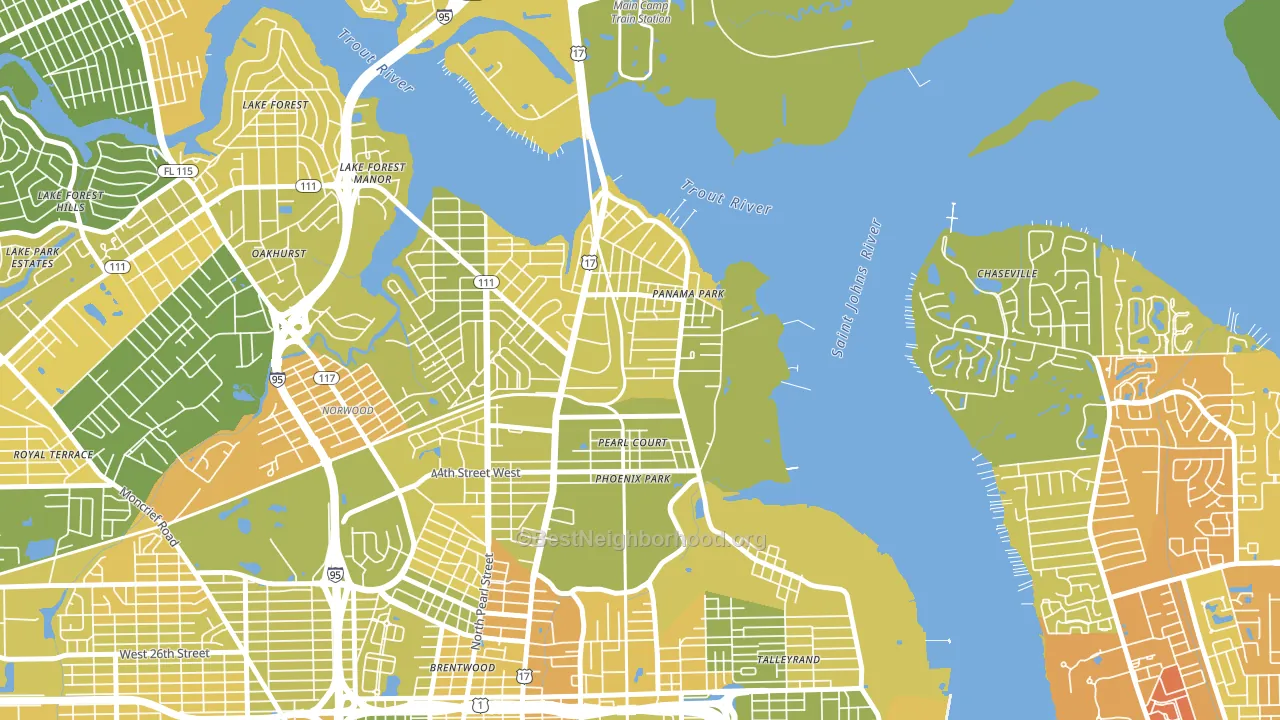 Panama Park, Jacksonville, FL block-group voter-turnout map