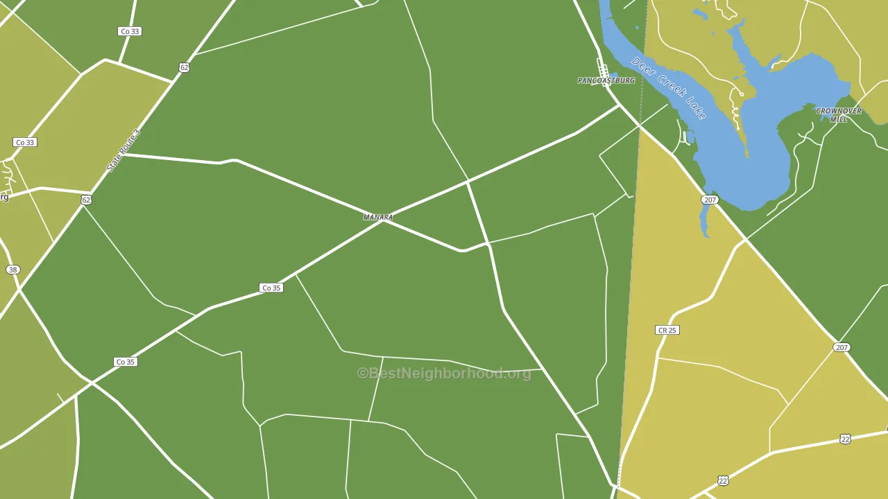 Pancoastburg, OH block-group voter-turnout map
