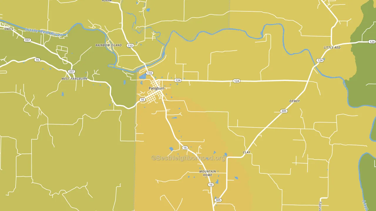 Pangburn, AR block-group voter-turnout map