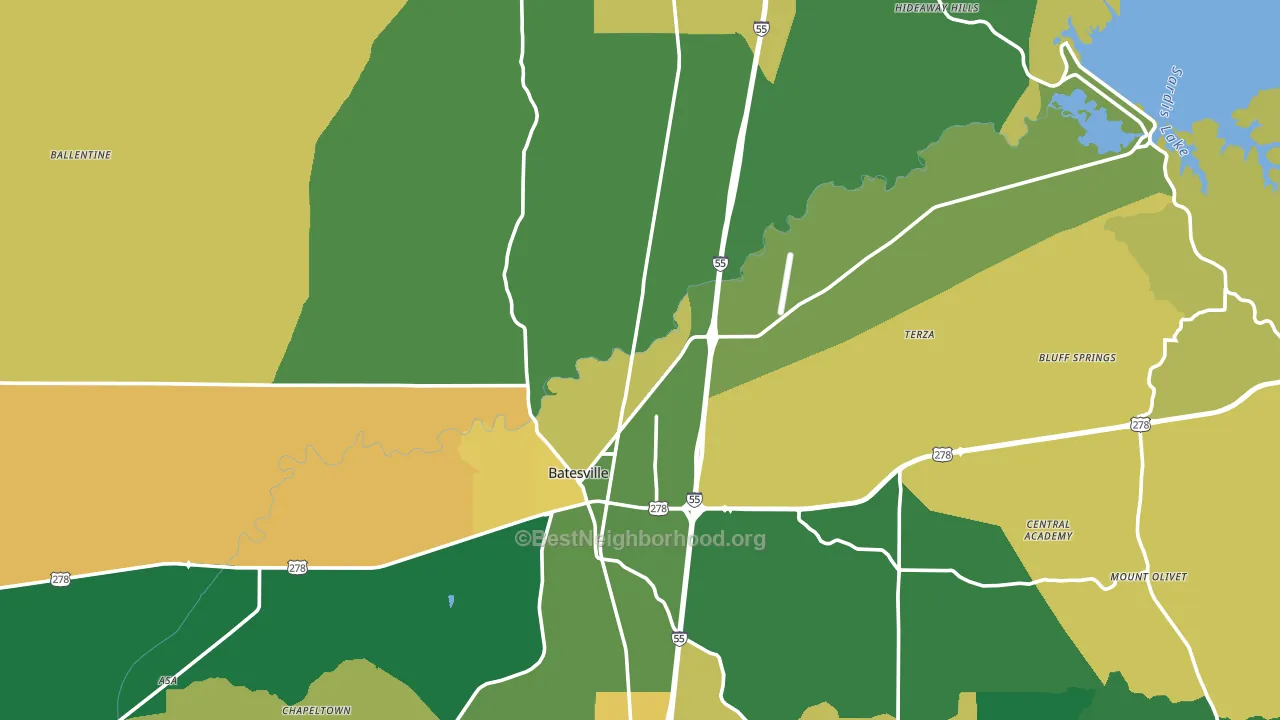 Panola County, MS block-group voter-turnout map