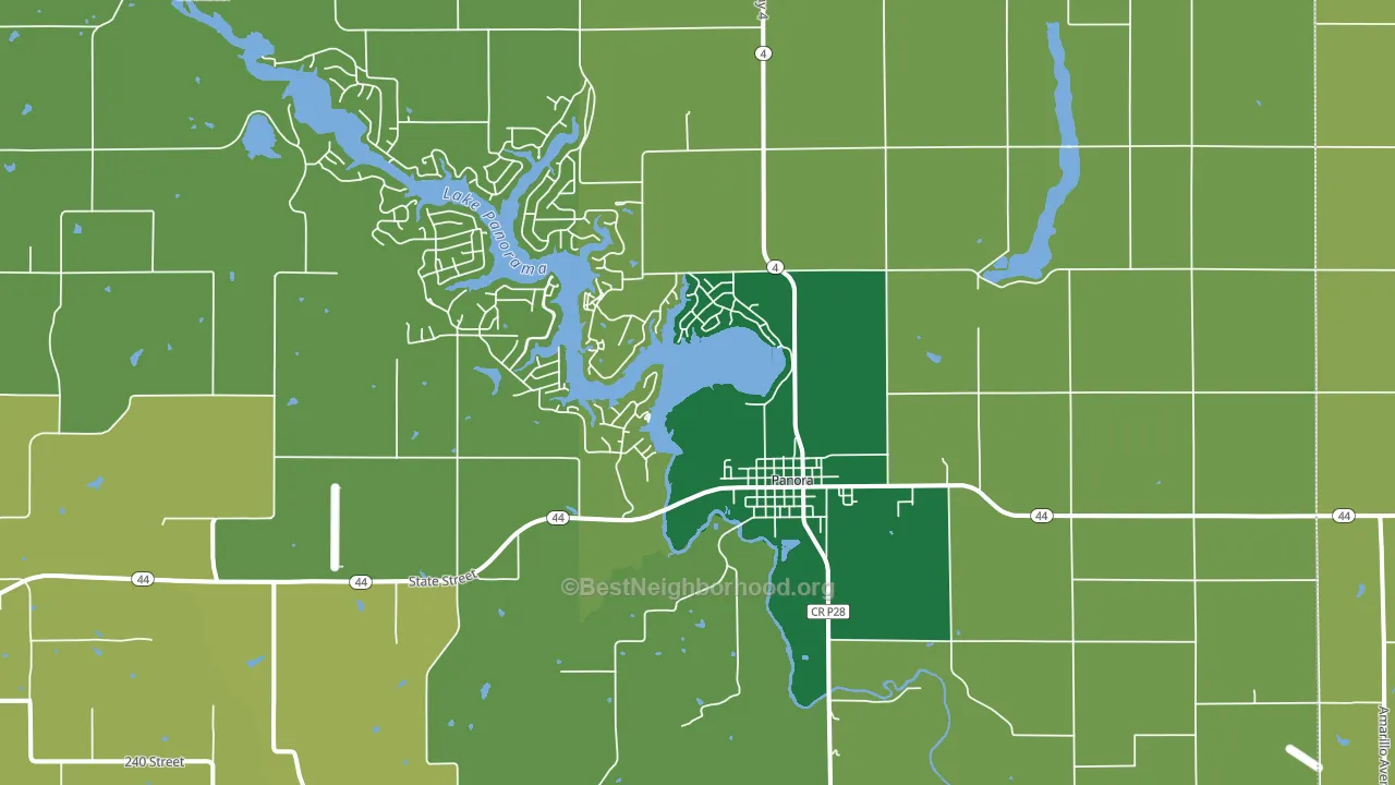 Panora, IA block-group voter-turnout map
