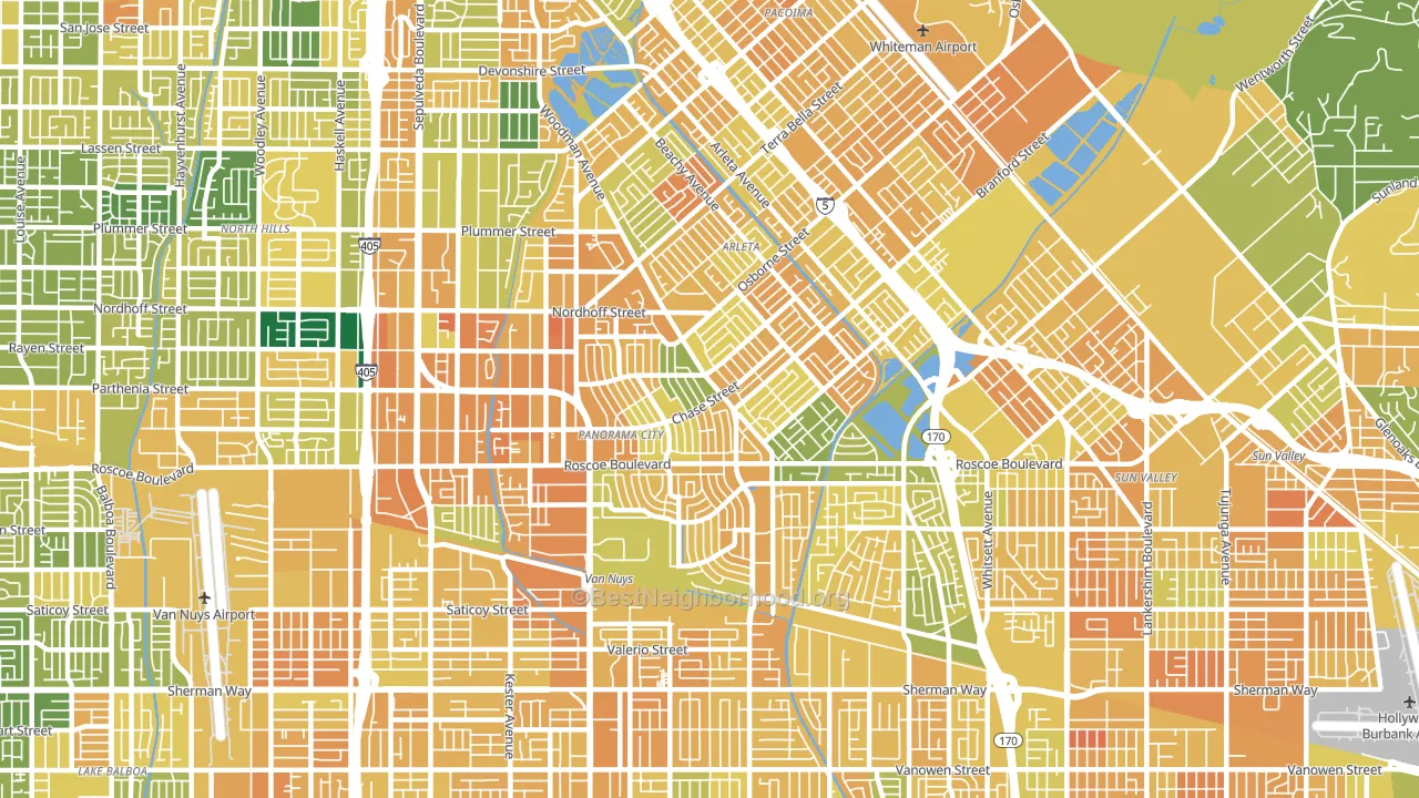 Panorama City, CA block-group voter-turnout map