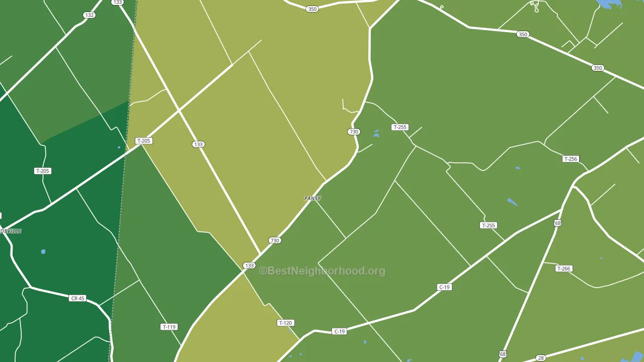 Pansy, OH block-group voter-turnout map