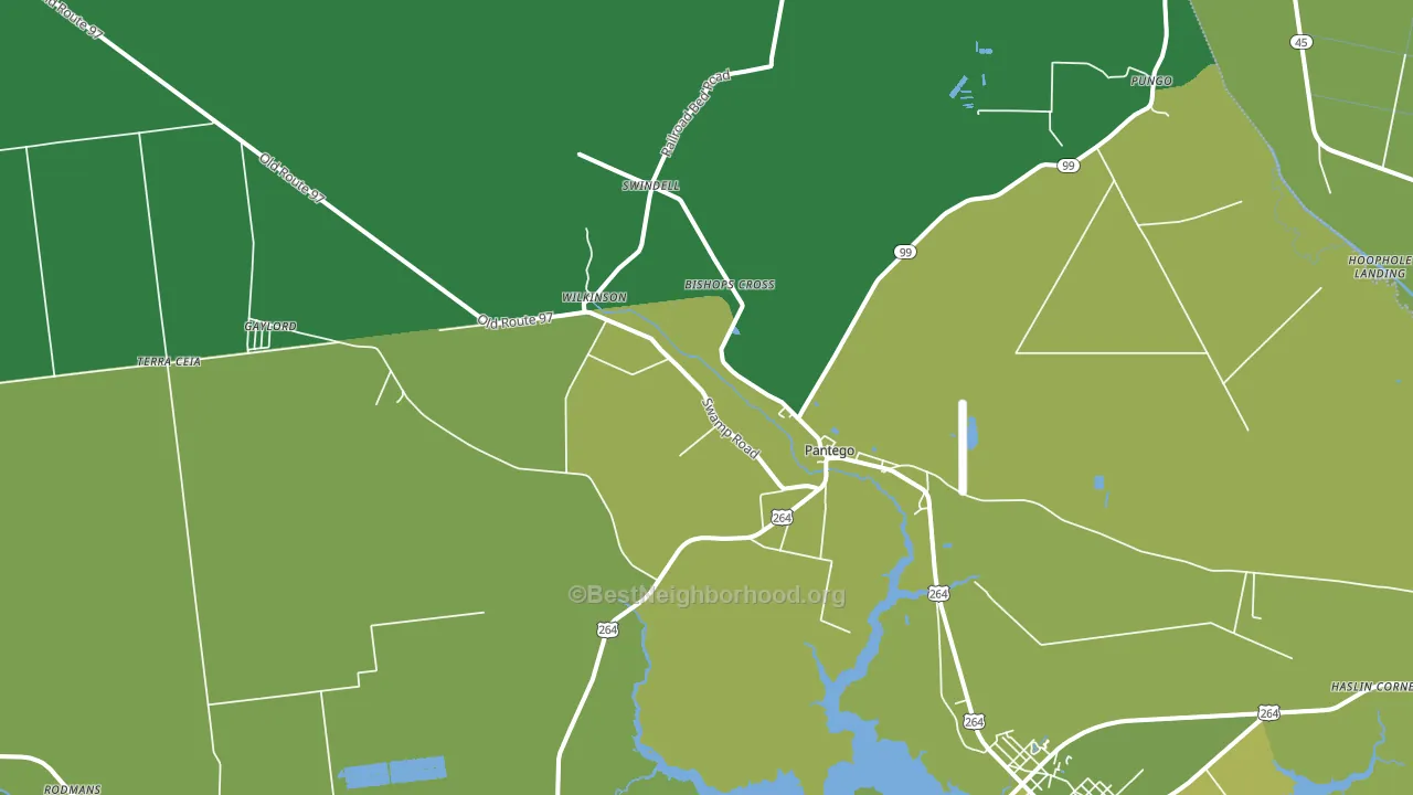 Pantego, NC block-group voter-turnout map