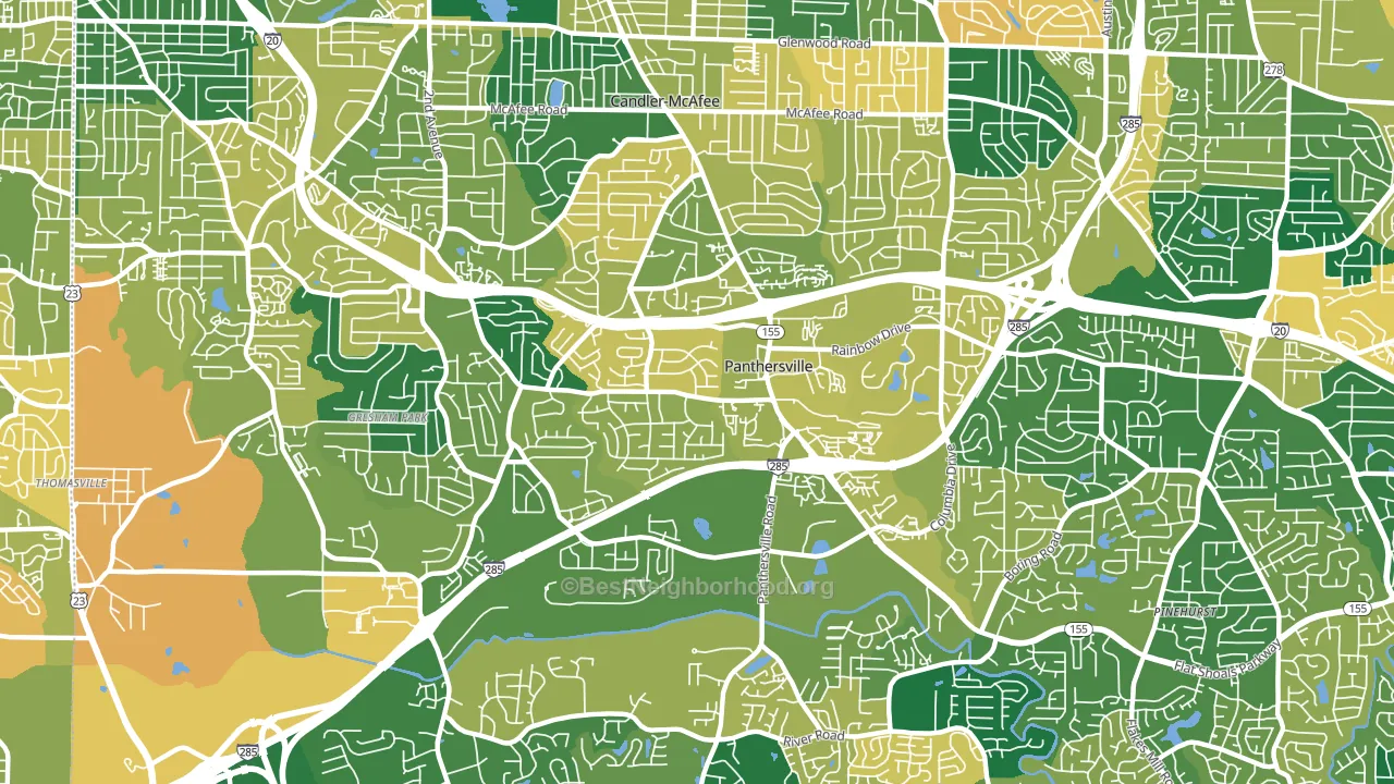 Panthersville, GA block-group voter-turnout map
