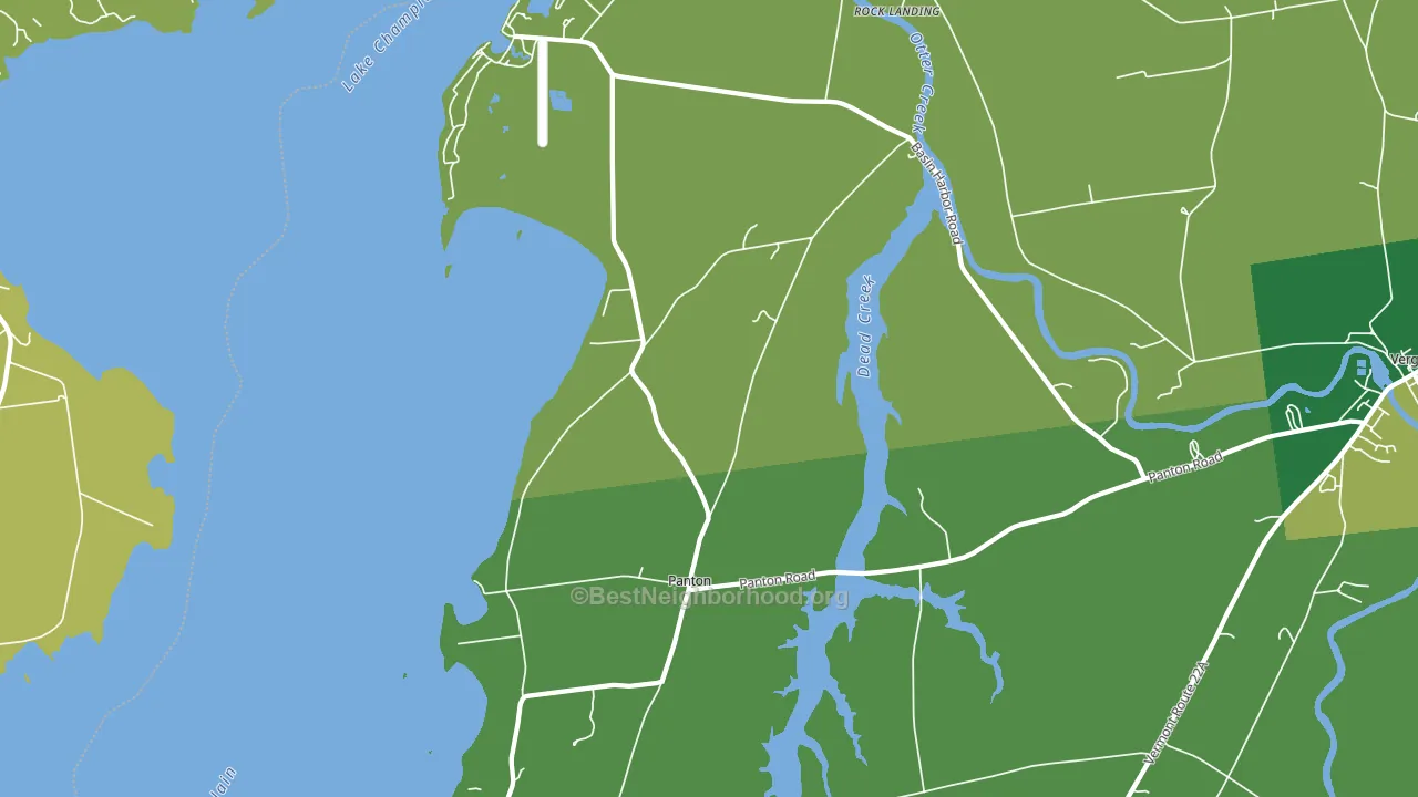 Panton, VT block-group voter-turnout map