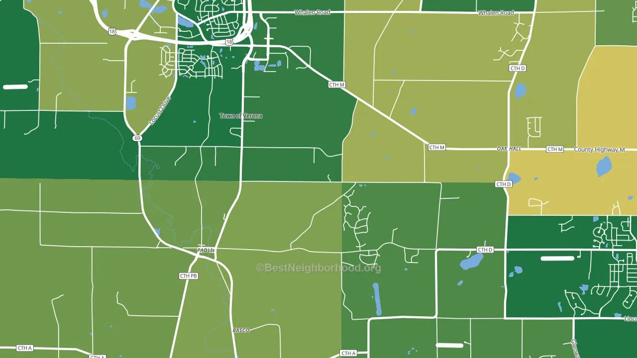 Paoli, WI block-group voter-turnout map