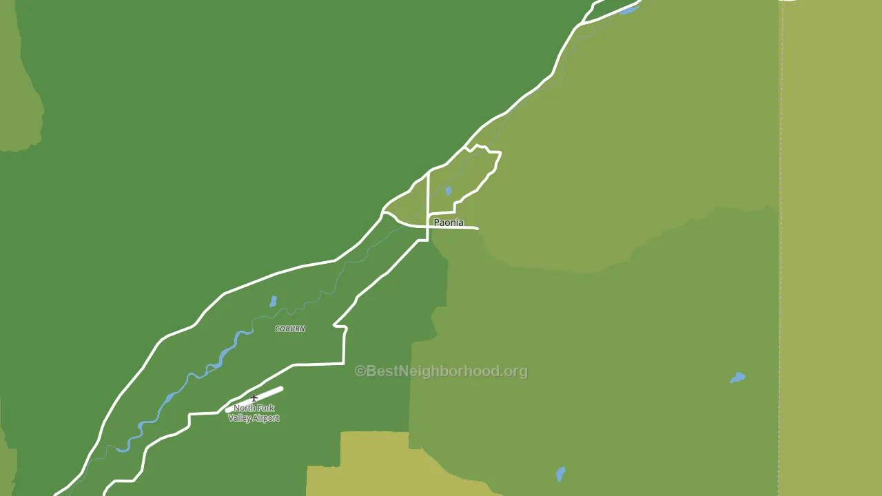 Paonia, CO block-group voter-turnout map