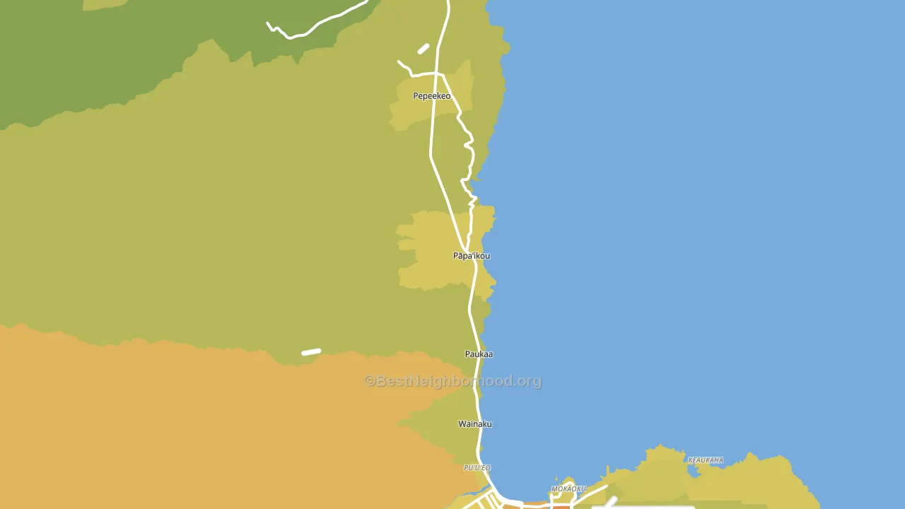 Papaikou, HI block-group voter-turnout map