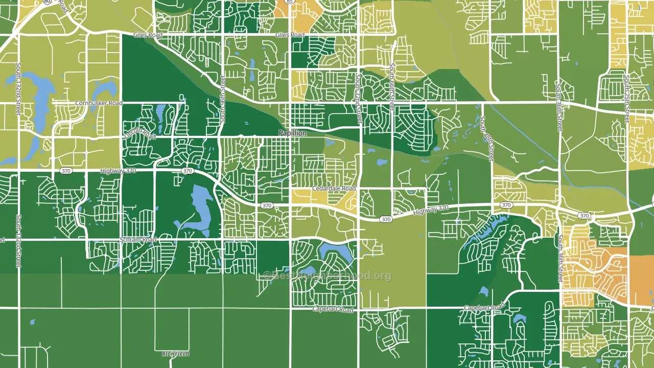 Papillion, NE block-group voter-turnout map
