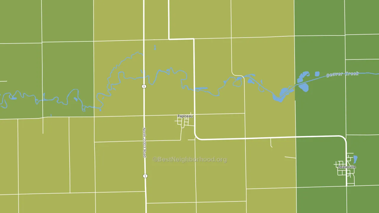 Papineau, IL block-group voter-turnout map