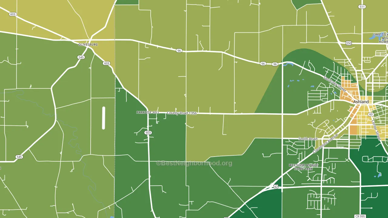 Paradise Hill, OH block-group voter-turnout map