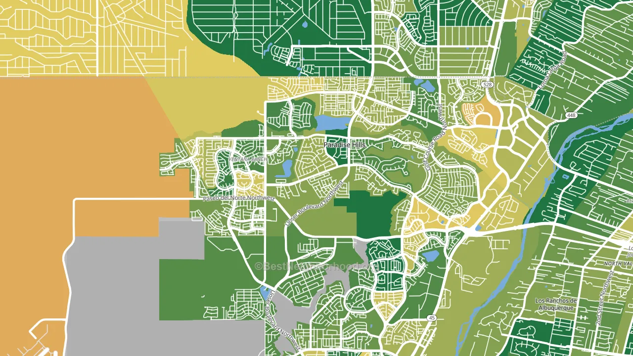 Paradise Hills, NM block-group voter-turnout map