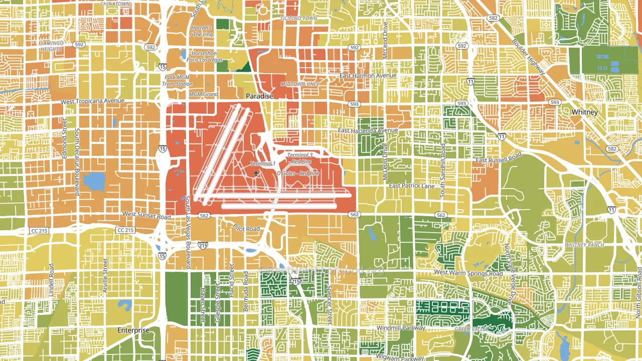 Paradise, Las Vegas, NV block-group voter-turnout map