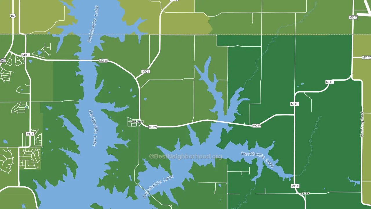 Paradise, MO block-group voter-turnout map