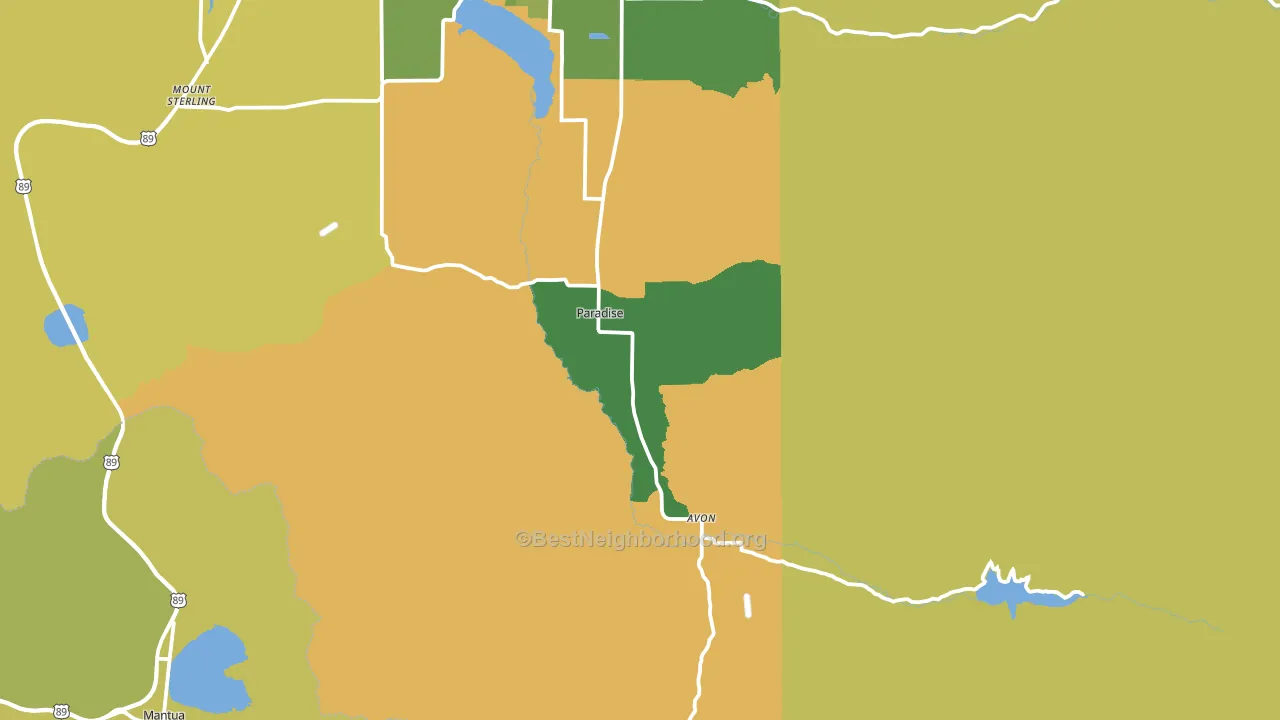 Paradise, UT block-group voter-turnout map