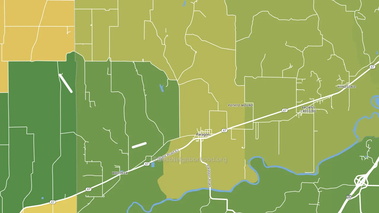 Paragon, IN block-group voter-turnout map