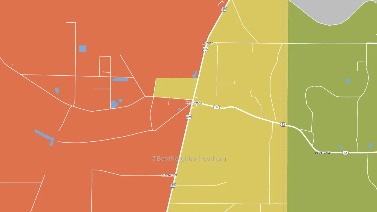 Parchman, MS block-group voter-turnout map