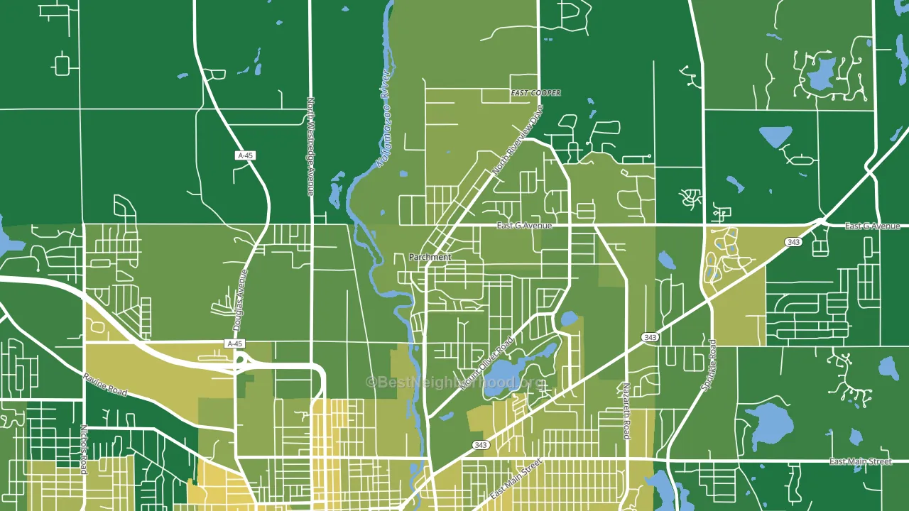 Parchment, MI block-group voter-turnout map