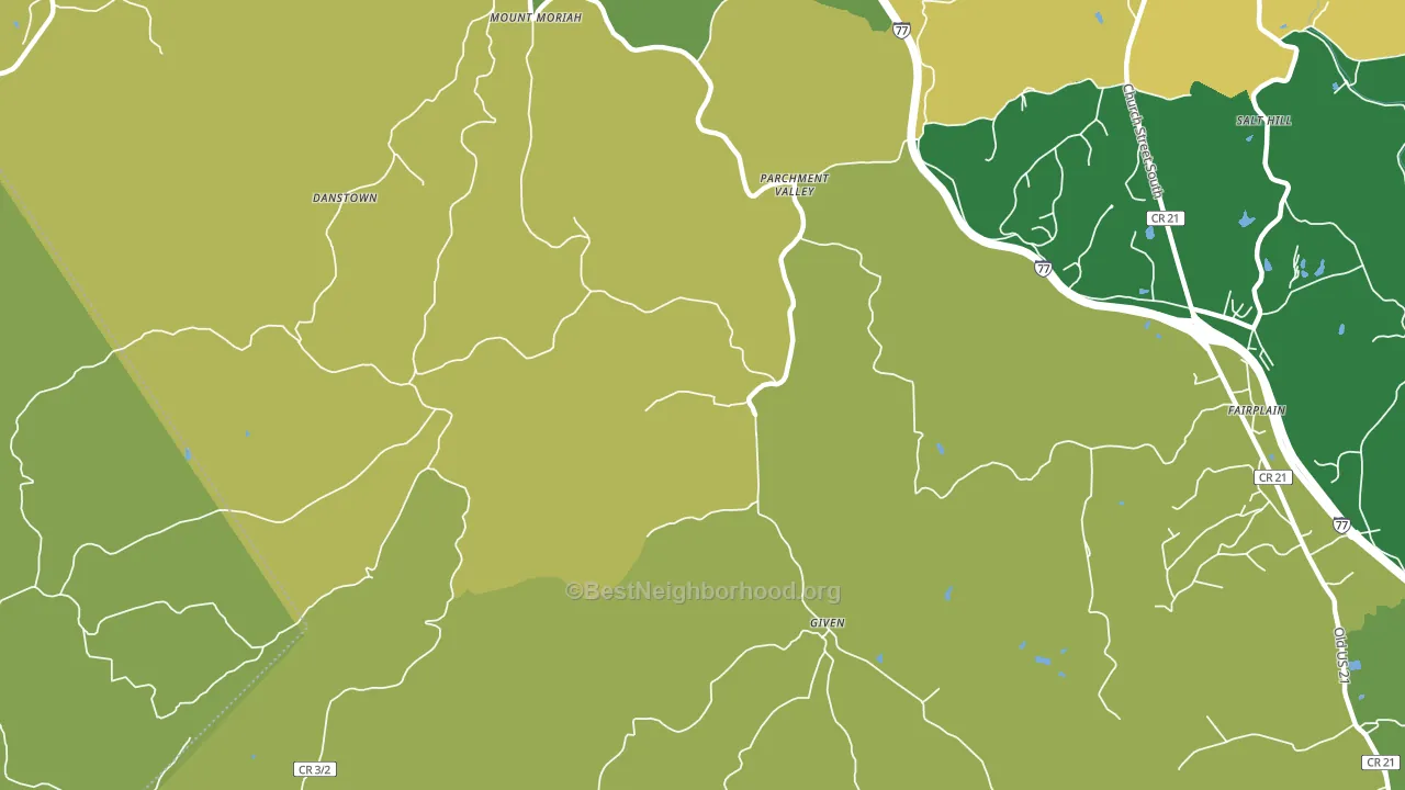 Parchment Valley, WV block-group voter-turnout map