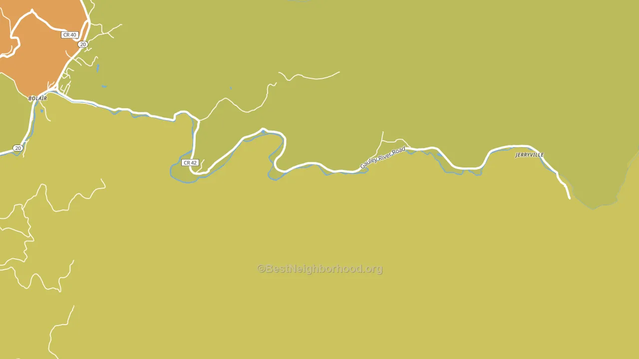 Parcoal, WV block-group voter-turnout map