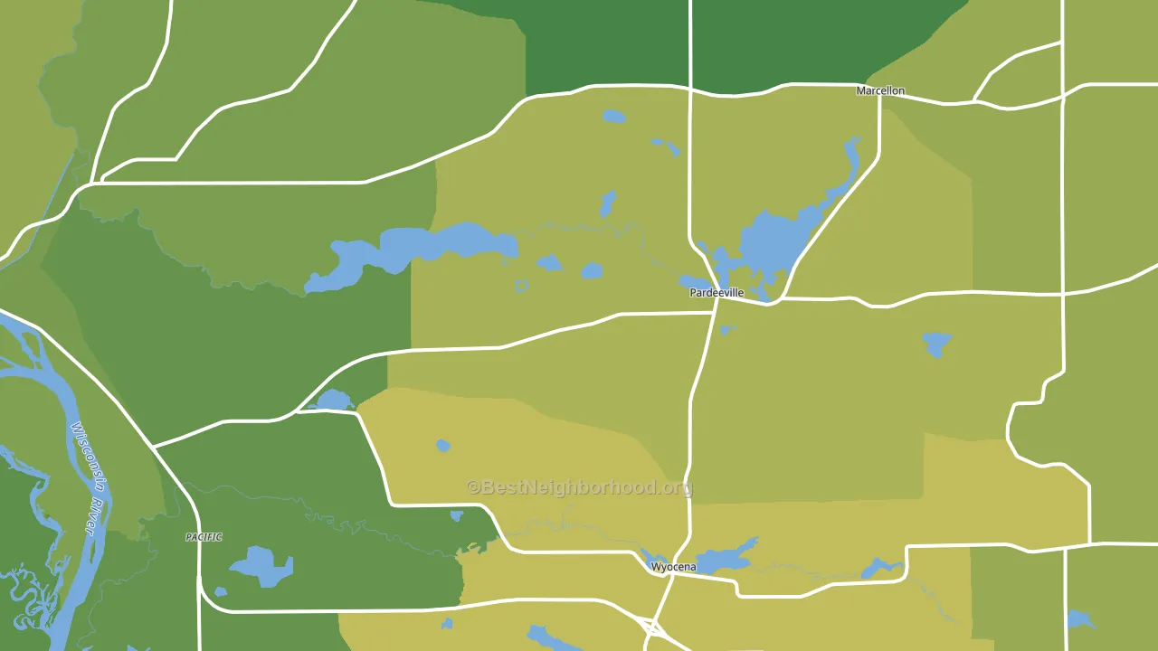 Pardeeville, WI block-group voter-turnout map