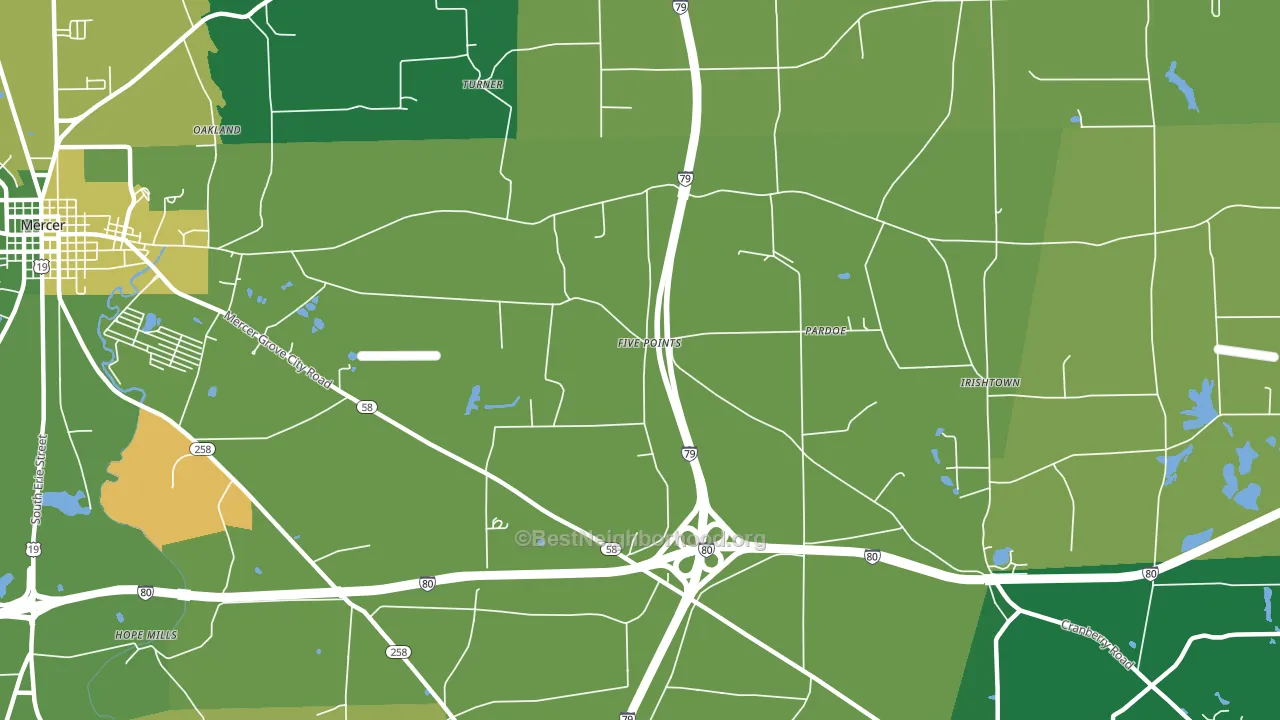 Pardoe, PA block-group voter-turnout map