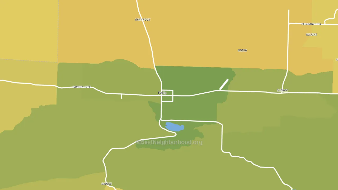 Paris, AR block-group voter-turnout map