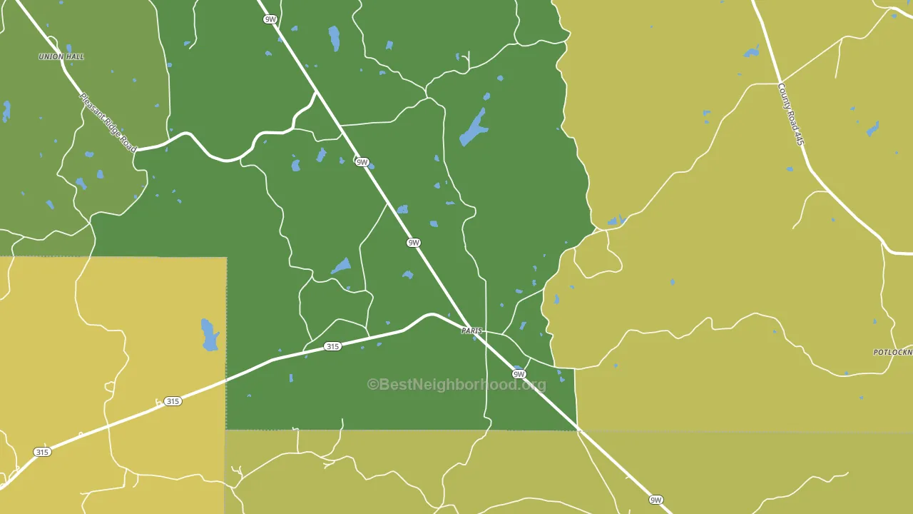 Paris, MS block-group voter-turnout map