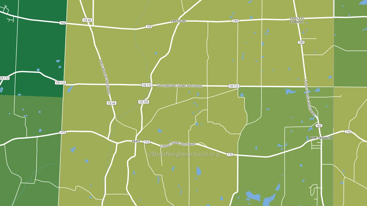 Paris, OH block-group voter-turnout map