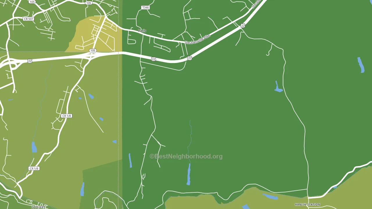 Paris, PA block-group voter-turnout map