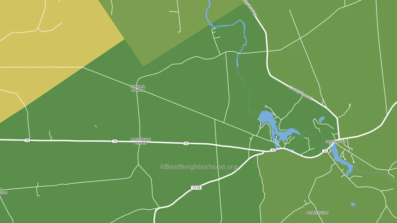 Parishville Center, NY block-group voter-turnout map