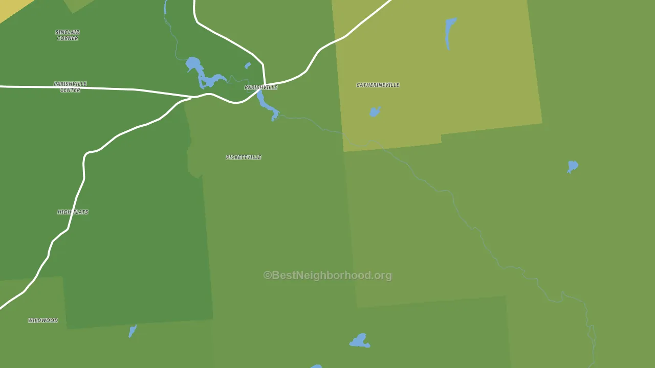 Parishville, NY block-group voter-turnout map