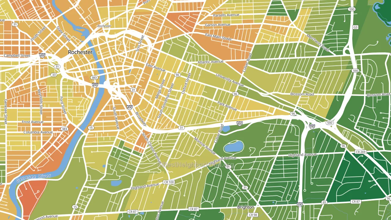 Park Avenue, Rochester, NY block-group voter-turnout map