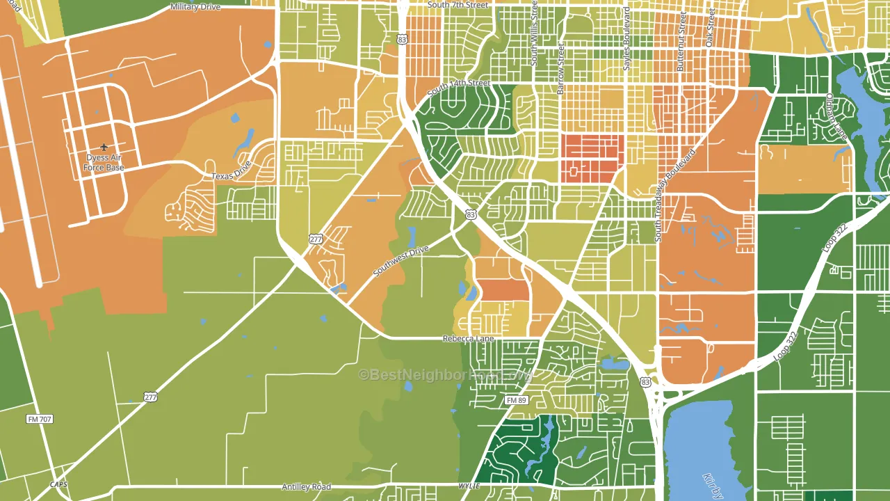 Park Central Area, Abilene, TX block-group voter-turnout map