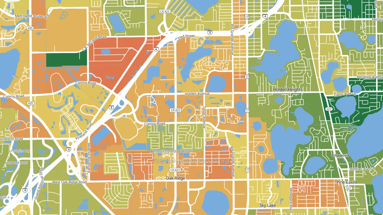 Park Central, Orlando, FL block-group voter-turnout map