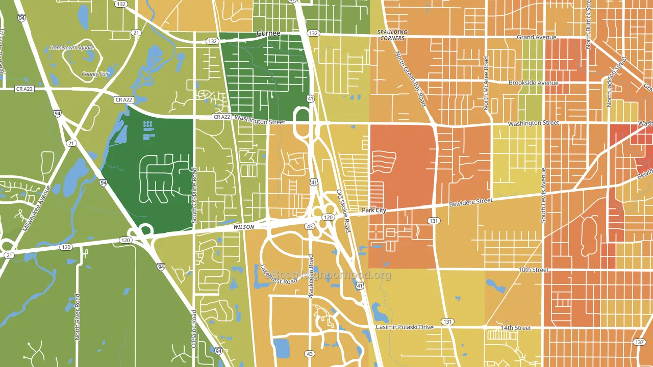 Park City, IL block-group voter-turnout map